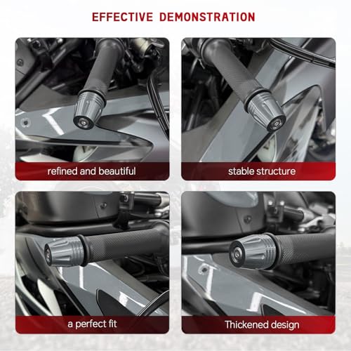 Motorcycle Bar Ends Plug, CNC Aluminum 16-22mm Handlebar Bar End Plugs Fit For Kawasaki Yamaha Honda Suzuki Aprilia Ducati And Motorcycles With Handlebar Inner Diameter Of 16-22mm (Titanium) - color: Titanium