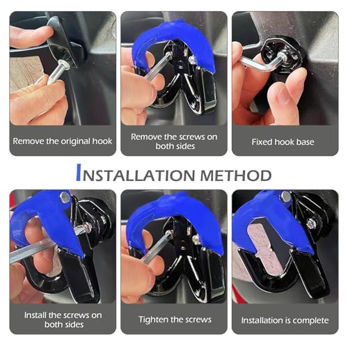 1 PC Motorcycle Hanger Hook, Motorcycle Helmet Handlebar Luggage Bag Holder, Scooter Hanger Accessory with Double Claw Hook, Universal for Most Moped, Electric Vehicles, Bicycles (Blue)