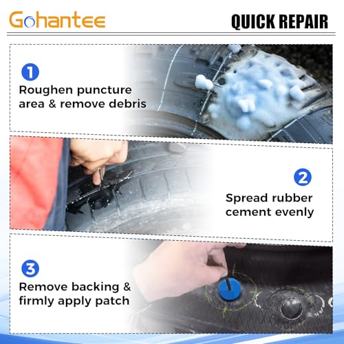 80Pcs 58mm Tire Repair Patch, Tube Patch Repair Kits Cold Patch Tubeless Patches 58mm Car Round Natural Rubber Tire Tyre Puncture Repair Patch for Automobile Truck Motorcycle Bike Inner Tire