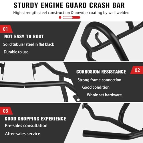 CHIFUN Engine Guard Upper Lower Highway Crash Bars Compatible with BMW G310GS G 310GS 2022 2023 Silver Steel Motorcycle Frame Protection Bars - color: Silver