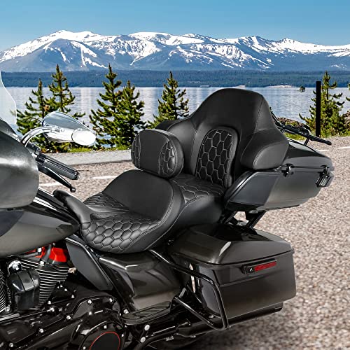 C.C. RIDER Driver Rider Backrest Fit for Harley Touring Road King Street Glide Road Glide Electra Glide and Tri Glide Models 2009-2023 2009-2023 - color: Rider Backrest 23#Black