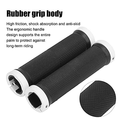 1 Pair Bike Handlebar Grips, Lightweight Rubber Handlebar Sleeve for Mountain Bike - color: White