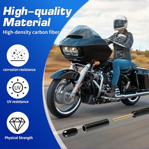 Short Motorcycle Antenna for Harley Davidson 1989-2025 Touring Street Glide/Road Glide/Electra Glide/Ultra Classic | Enhanced AM/FM Signal Reception 2-Pack 4.7 inch - color: 2-Pack