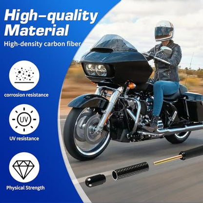 Short Motorcycle Antenna for Harley Davidson 1989-2025 Touring Street Glide/Road Glide/Electra Glide/Ultra Classic | Enhanced AM/FM Signal Reception 2-Pack 4.7 inch - color: 2-Pack
