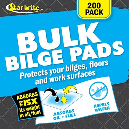 STAR BRITE Bilge Oil Pads Absorbs Oil, Repels Water - 17 x 19 Heavy Weght - 5 Pack (091845) - color: 200 Pack