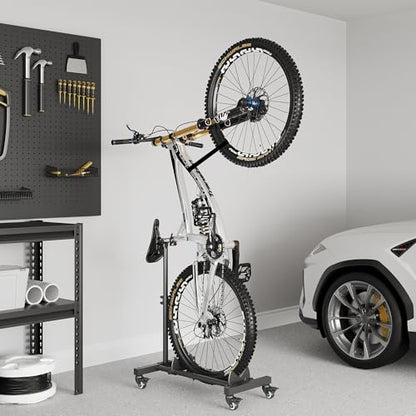 Sttoraboks Vertical Bike Stand, Freestanding Bike Rack Garage Storage Upright Bicycle Floor Stand Indoor Bike Holder with Adjustable Height for Garage & Apartment - for Wheels Sizes up to 29” - size: 1 Pack