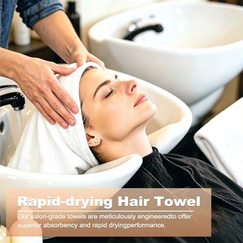 Puomue White Salon Towels, Super Soft and Absorbent Microfiber Hair Towel for Salon, Bath, Spa, Pool and Home, 27 inch X 16 inch (White - 6 Pack) - color: White - 6 Pack