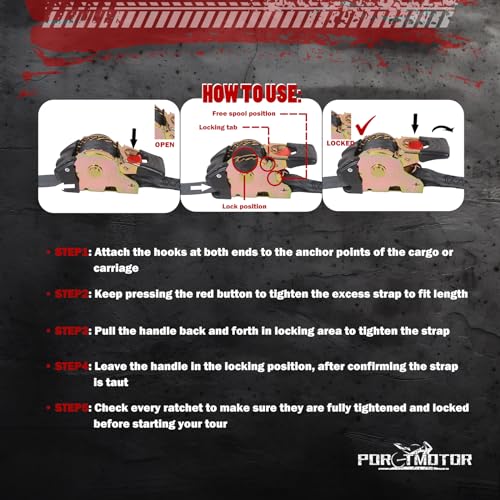 2 Pack Retractable Ratchet Straps (1" × 10'), 1500LBS Break Strength Ratchet Tie Down Straps Heavy Duty Auto Retracting Ratchet Straps for Motorcycle, Trailers, Boats, ATVs, UTVs - style: 1in x 10ft (Pack of 2)