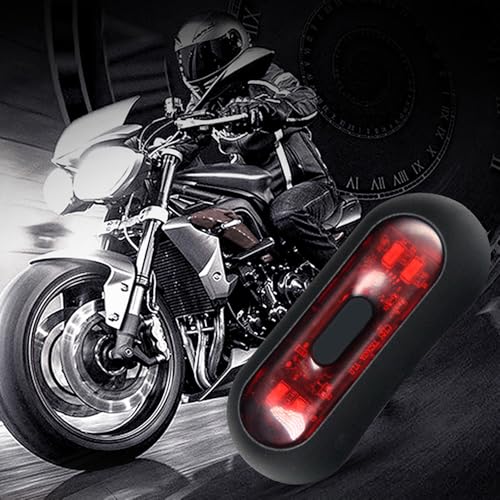 Riloer LED Helmet Light, Motorcycle Bike Rear Red Safety Helmet Light, Warning Tail Light for Night Riding with Rechargeable Battery & USB