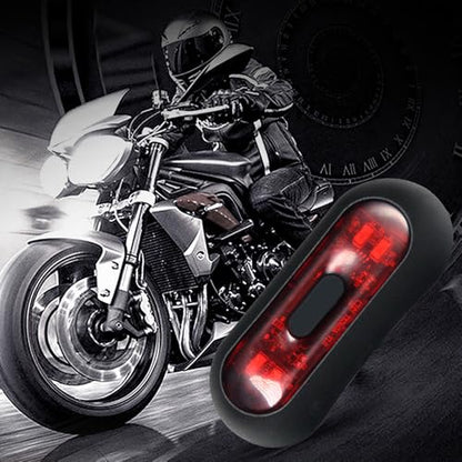 Riloer LED Helmet Light, Motorcycle Bike Rear Red Safety Helmet Light, Warning Tail Light for Night Riding with Rechargeable Battery & USB