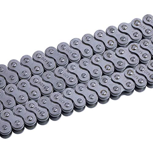 420 Motorcycle Chain+ Chain Breaker,420 Standard Roller Chain 132 Link for 110cc 125cc Dirt Pit Bike ATV Quad Go Kart Scooter Mini Bike - size: 132 Link Independent chain breaker
