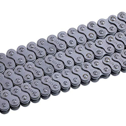 420 Motorcycle Chain+ Chain Breaker,420 Standard Roller Chain 132 Link for 110cc 125cc Dirt Pit Bike ATV Quad Go Kart Scooter Mini Bike - size: 132 Link Independent chain breaker