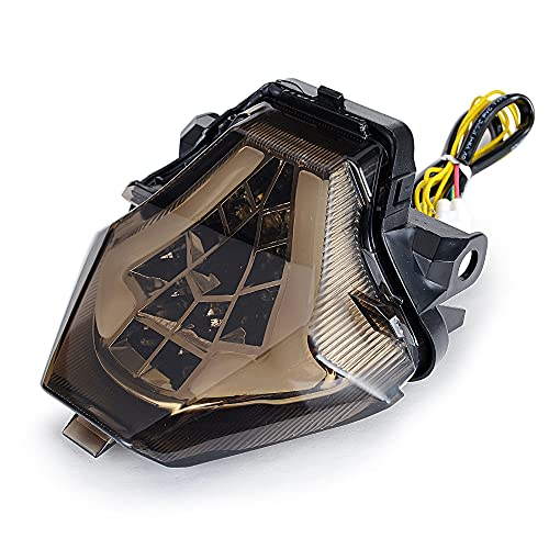 MZS Motorcycle Tail Light, LED Turn Signal Integrated Blinker Smoke Compatible with MT07 MT-07 FZ-07 FZ07 2014-2017 / YZF R3 2015-2024 / R25 2014-2024 / MT-03 2015-2019 / MT-25 2015-2019 - size: MT07/FZ07/ YZF R3/ R25/MT-03/MT-25