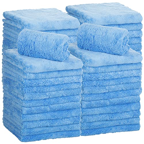 Shimeyao 30 Pcs 16 × 16 Inch Microfiber Towels for Cars, 500 GSM Edgeless Plush Car Detailing Towel, Lint Free Scratch Free Cleaning Cloths for Drying, Washing, Polishing, Waxing, Home (Light Blue) - color: Light Blue, size: 16 x 16 Inch