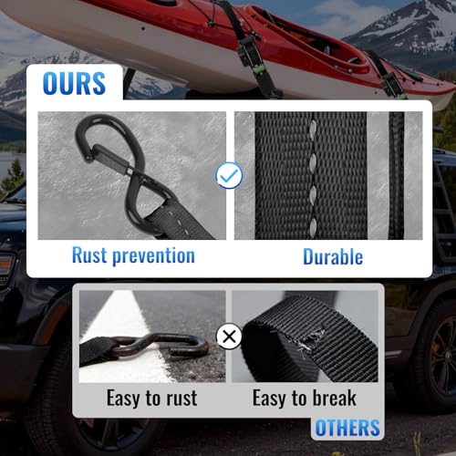 Retractable Ratchet Straps 4 Pack - 1,500 Lbs Break Strength 1 in x 10 Ft Heavy Duty Retractable Ratchet Tie Down Straps with S Hooks Set for Truck, Cargo Van, Trailer, Motorcycle (Black) - color: Black