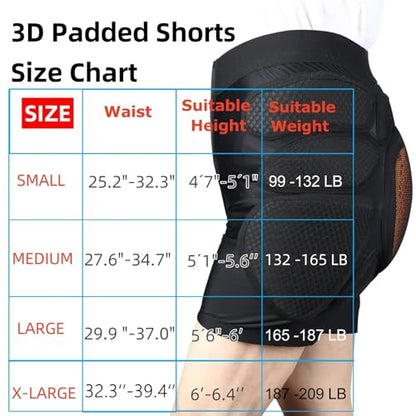 Protective Padded Shorts Crash Pad, PU Hip Butt Pads Impact Gear for Youth Ladies Women, Tailbone Protection Pad for Ski Snowboarding Skating Skateboard - size: Small