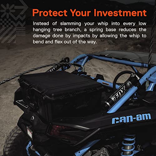 True MODS Heavy-Duty LED Whip Light Flag Spring Mount Mounting Base [Chrome-Finish] [Quick Release] [1/2" 20 Thread] for Offroad UTV ATV SxS Side-by-Side 4 Wheeler Polaris RZR Can-Am Maverick X3 - color: Chrome, size: 1pc, style: 1/2" - 20 Thread