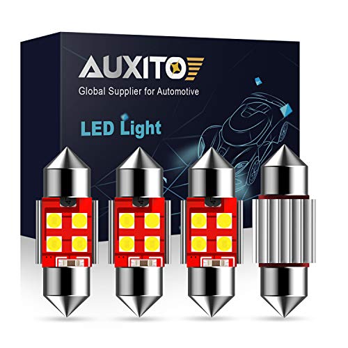 AUXITO CANBUS Error Free 31mm (1.25 inch) DE3175 DE3021 Festoon LED Bulbs 3030 Chipset 6000K White LED Replacement for Interior Map Dome and Exterior Marker License Plate Lights(Pack of 4) - color: Xenon White, size: 31mm/DE3175