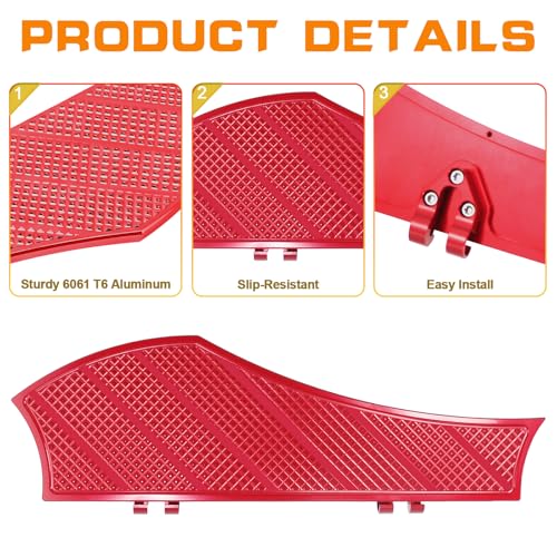 Red Driver Floorboards Front Footpegs for Harley Softail 1986-2017 & Touring Road King Road Glide Street Glide Electra Glide Ultra 1986-2025 - color: Driver Floor Board-Red