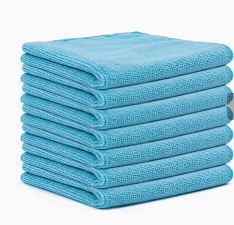 Microfiber Cleaning Cloth | Blue | 12 Pack | 16” x 16” | All Purpose Microfiber Towels - Clean, Dust, Polish, Scrub, Absorbent (Blue) - color: Blue
