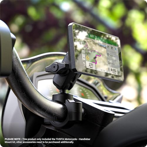 TUSITA Motorcycle Handlebar Mount - Small Base with Double Socket Arm Short - 1" B Size - size: Short Arm