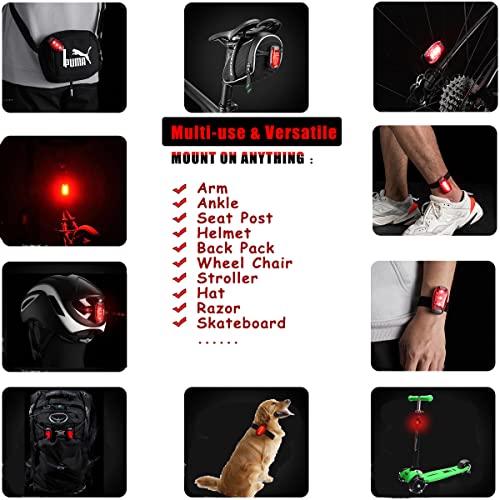 Bicycle Tail Light, LED Safety Light (4 Pack) Bike Rear Light LED | Clip On Strobe/Running Lights for Runners, Dogs, Bike, Walking | High Visibility Accessories for Your Reflective Gear, Bicycle etc.
