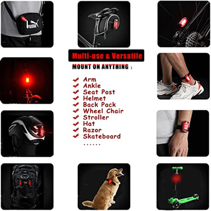 Bicycle Tail Light, LED Safety Light (4 Pack) Bike Rear Light LED | Clip On Strobe/Running Lights for Runners, Dogs, Bike, Walking | High Visibility Accessories for Your Reflective Gear, Bicycle etc.