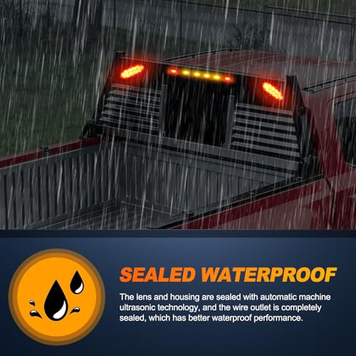 Nilight LED Trailer Light Kit 6 Inch Oval Stop Turn Tail Light Red Amber Side Marker Light Waterproof Surface Mount for 12V Utility Trailer Boat Camper RV Trucks Van Caravan - color: Tail Lights Screws w/Marker Light
