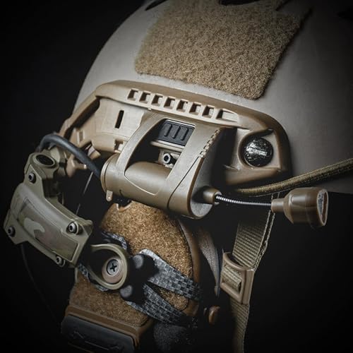 Tactical Airsoft Helmet Light, with IR/Red/Green LED Task Lamp Bendable Survival Compatible with Fast and ARC Rail(Brown) - color: Brown