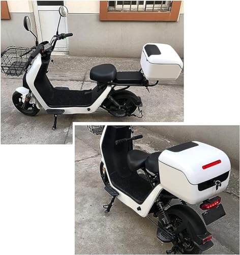 Universal Motorcycle Top Box, Motorcycle Scooter Top Box Tail Trunk Helmet Luggage Box with Security Lock and Mounting Hardware for Motorcycle with Tailstock,Red