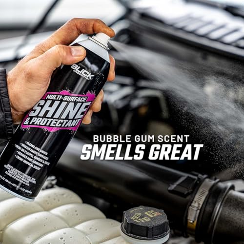 Slick Products Shine & Protectant Spray 17.35 FL OZ. - High Gloss Clear Coating Renew Vinyl, Plastic, Rubber, Trim, Tire, Car, Truck, Motorcycle, Dirt Bike (6-Pack) - size: 17.35 Fl Oz (Pack of 6)