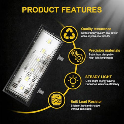 2Pcs LED License Plate Lights, 10V/30V Submersible 6 SMD Car Rear License Plate Lamps for Car, Trailer, Lorry, Caravan, Boat, Vehicle or Truck DOT SAE Compliant, ABS Housing - color: YN-706