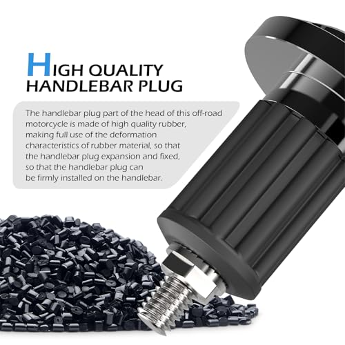2 PCS Motorcycle Bar End Plug, Aluminum Alloy Handlebar Grip End Caps for Electric Car Scooters, Off-Road Motorcycles (Black) - color: Black