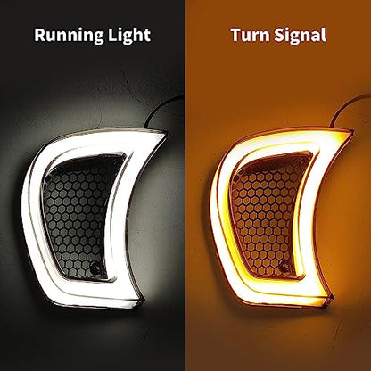 Motorcycle Headlight Vent Accent Turn Signal LED Indicator Side Lights For Harley Road Glide FLTRX 2015-2023 (Smoke Lens) - color: Smoke Lens
