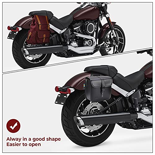 KEMIMOTO Motorcycle Saddlebags Throw Over Saddle bags Small Size Panniers 15L Side Luggage Saddlebags for Motorcycle Universal Sportster Softail Dyna Road King Rebel Synthetic Leather - style: Without Lock