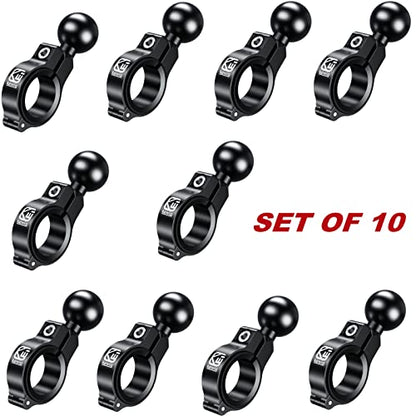 BRCOVAN 10 Pack, Aluminum Alloy Handlebar Mount Base with 1'' TPU Ball | Compatible with RAM Mounts B Size 1 Inch Ball Double Socket Arm, for Round Rail Diameter 0.5'' 0.87'' 1'' 1.125'' 1.26'' - style: R3-Set of 10