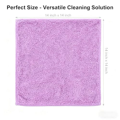Premium Microfiber Detailing Absorbent Towels, 340 GSM Lint-Free Car Polishing Waxing Buffing Dry Towels for House, Kitchen, Car, Glass, Stainless Steel, Window, Boat Cleaner - 6 Pack (Purple) - color: Purple 6pcs