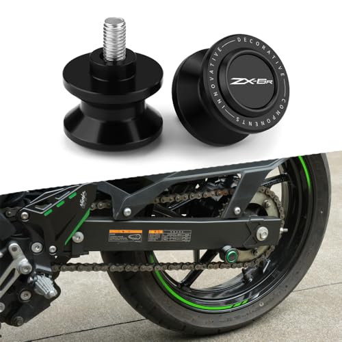 8MM Swingarm Spools Fit For NINJA ZX-6R - 2023 2024 2025 Rear Frame Stand NINJA ZX 6R Swingarm Spools Frame Sliders 2023 ZX6R Accessory 2024 ZX6R Accessories 2025 ZX-6R Spool BK - color: black