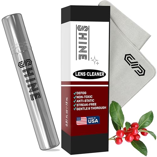 SIBERIAN Shine Liquid Cleaner 0.5oz Spray Made in USA + (1) Fabric Cloth for Camera, Electronic Devices, Eyewear Lenses Compact 15ml Travel - size: 0.5 Fl Oz (Pack of 1)