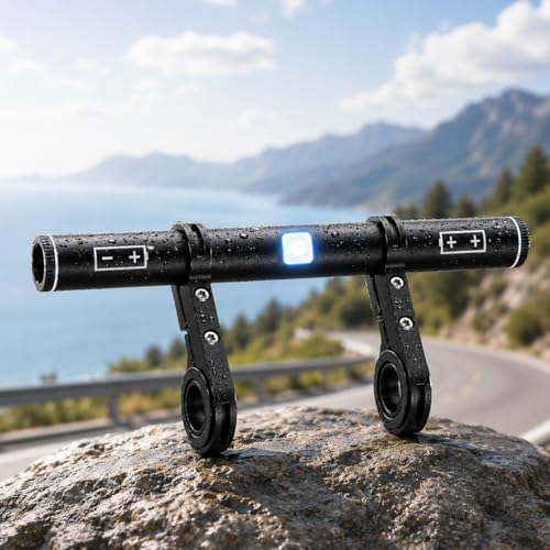 Multifunctional Bicycle Extension Bracket with Power Bank, Handlebar Extender for Phone, GPS, Speedometer and Bike Light