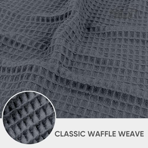 HOMEXCEL Waffle Weave Microfiber Towel, 10 Pack Lint Free Cleaning Rags, 12 x 12 Inches Barista Towels, Reusable Microfiber Cleaning Cloth for Household, Kitchen, Glass and Window, Grey - color: Grey