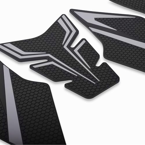 Motorcycle Non-Slip Rubber Gas Tank Pads with Knee Grips - 4-Piece Traction Side Protectors (for Suzuki Vehicle) GSX-8S (2023~) GSX-8R (2024~) (Gray) - color: Gray