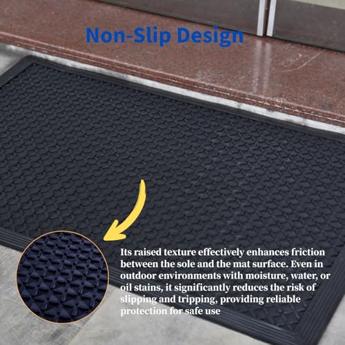 60"×36" Heavy Duty Commercial Rubber Mat,Non-Slip, Grease Resistant Bubble Anti Fatigue Mat Use for Commercial Kitchen, Ramp, Pool, Restaurant, Garage(2 PCS) - size: 60"×36"-2PCS(Scraper Mat)
