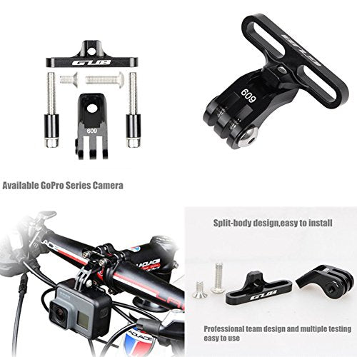 GUB Bike Camera Mount,Aluminium Bicycle Stem Front Camera Holder Mount Universal for GoPro Garmin Xiaomi SJCAM Action Camera (BLACK09)