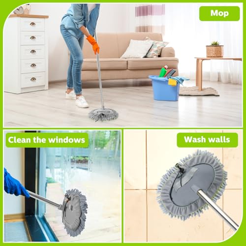 Tallew 5 Pcs Car Wash Mitt Kit, Car Clean Brush Not Included, Microfiber Mitt Clean Detail Cleaning Tools Truck Washing Chenille Scratch Replacement Kit for Auto RV Pickup Bus (Gray) - color: Gray