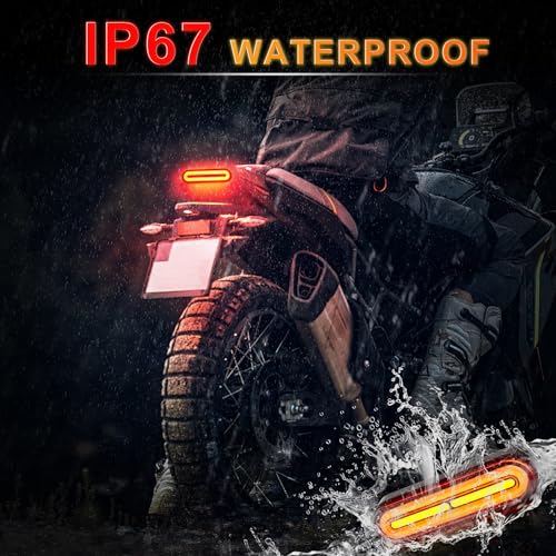 iFunyLED Motorcylce LED Dual Color Tail Light,12V-80V Super Bright for Turn Signal Brake Driving light, Fits for ATV Scooter Bike Truck Trailer and Golf Car (Pack of 1)