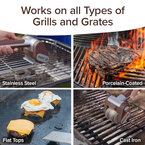 HorsePower Giddy Up Grill Cleaner AS SEEN ON TV! – Cordless, Rechargeable BBQ Tool with 350 RPM Stainless Roller, LED Light – Patents Pending – From BulbHead, a Family-Owned American Brand - style: Regular Battery Life