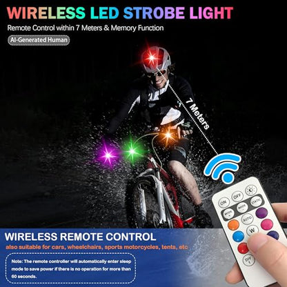 Wireless LED Lights for Car 10 Pack Remote Strobe Warning Waterproof | USB C charging, adjustable 8 colors & 10 strobe flash modes, anti-collision, fits car, truck, motorcycle, bike, drone