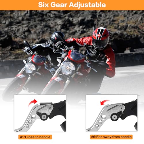 Motorcycle Brake Pump Lever 7/8" 22mm Hydraulic Master Cylinder Reservoir Clutch CNC Left & Right Set Universal Replacement for Harley Honda Kawasaki Suzuki Yamaha (Sliver) - color: Silver