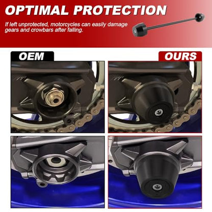 Xitomer Rear Axle Sliders Fit for YZF-R7 2022-2025, FZ-07 / MT-07 2015-2024, XSR700 2016-2021 Motorcycle Rear Fork Wheel Frame Sliders Crash Protector